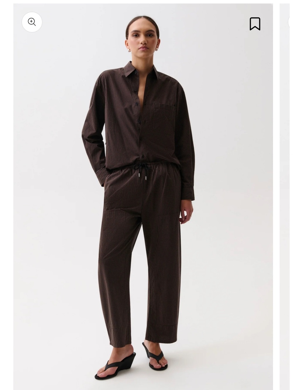 pistola Dark Brown Straight-Leg Drawstring Pants